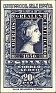 Spain 1950 Spanish Stamp Centenary 20 PTA Azul Edifil 1081. Spain 1950 1081 Queen Isabel II. Subida por susofe
